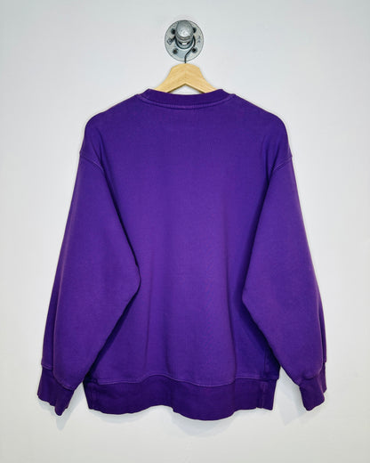 TNA Cozy Fleece Boyfriend Fit Dinosaur Purple Crewneck Sweatshirt
