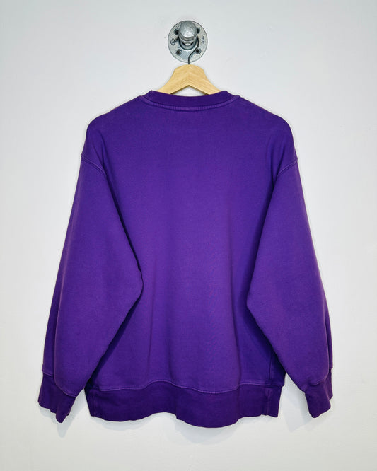 TNA Cozy Fleece Boyfriend Fit Dinosaur Purple Crewneck Sweatshirt