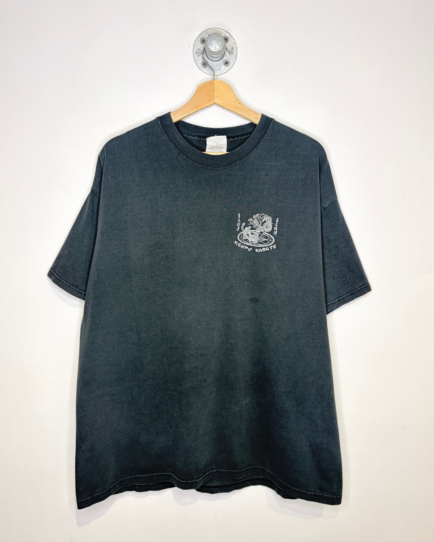 Vintage 2000s Kenpo Karate Faded Black Tee Shirt