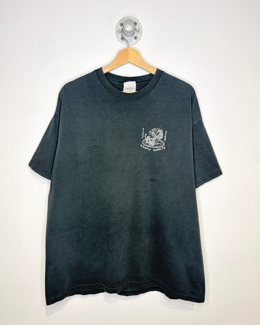 Vintage 2000s Kenpo Karate Faded Black Tee Shirt
