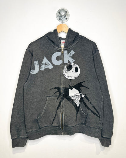 2000s Nightmare Before Christmas Grey Zip Up Hoodie