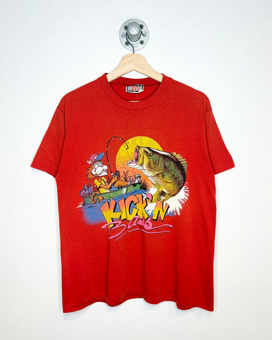 Vintage 90s Kick’N Bass Red Fishing Shirt