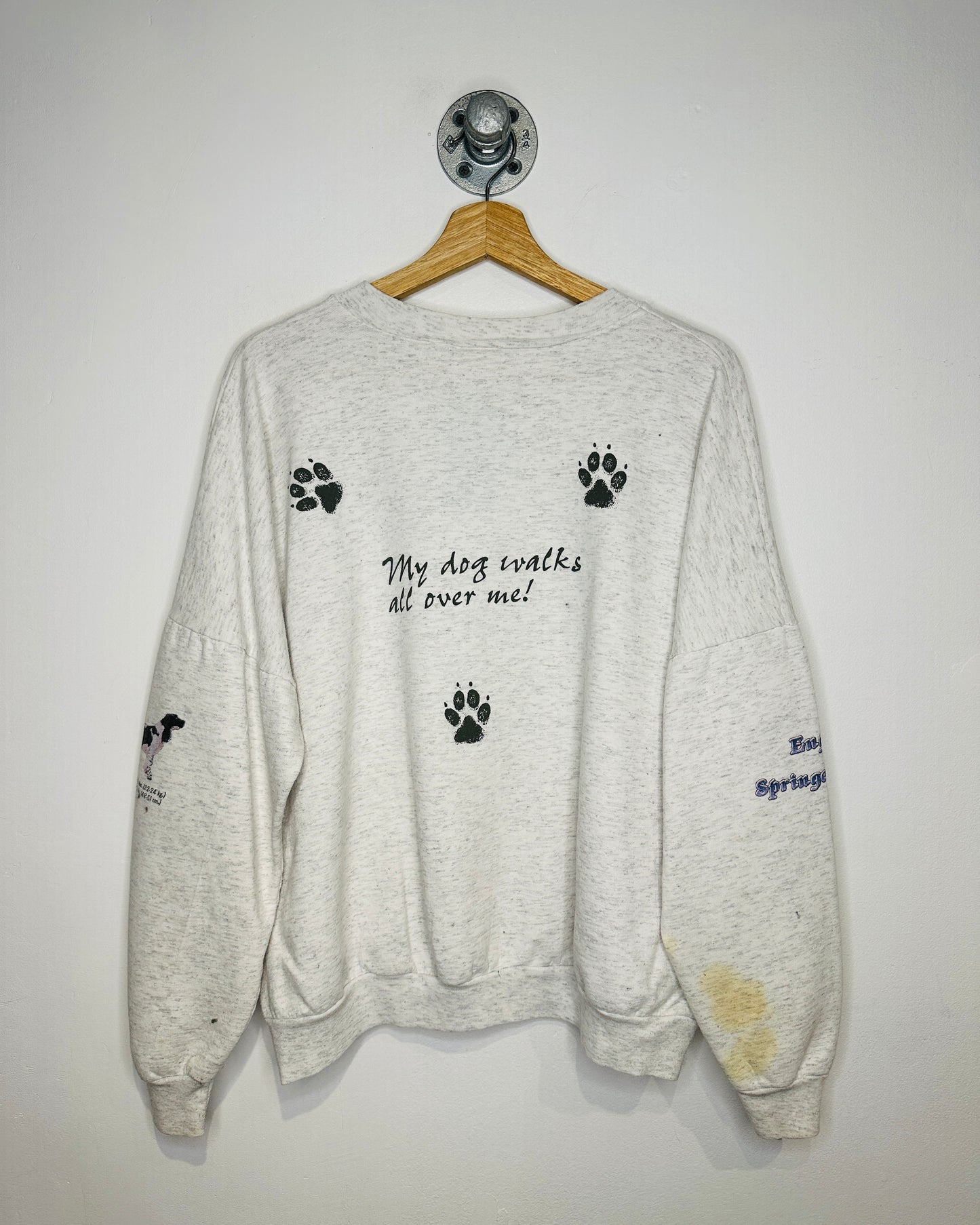 Vintage English Springer Spanier Grey Crewneck Sweatshirt