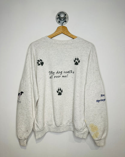 Vintage English Springer Spanier Grey Crewneck Sweatshirt