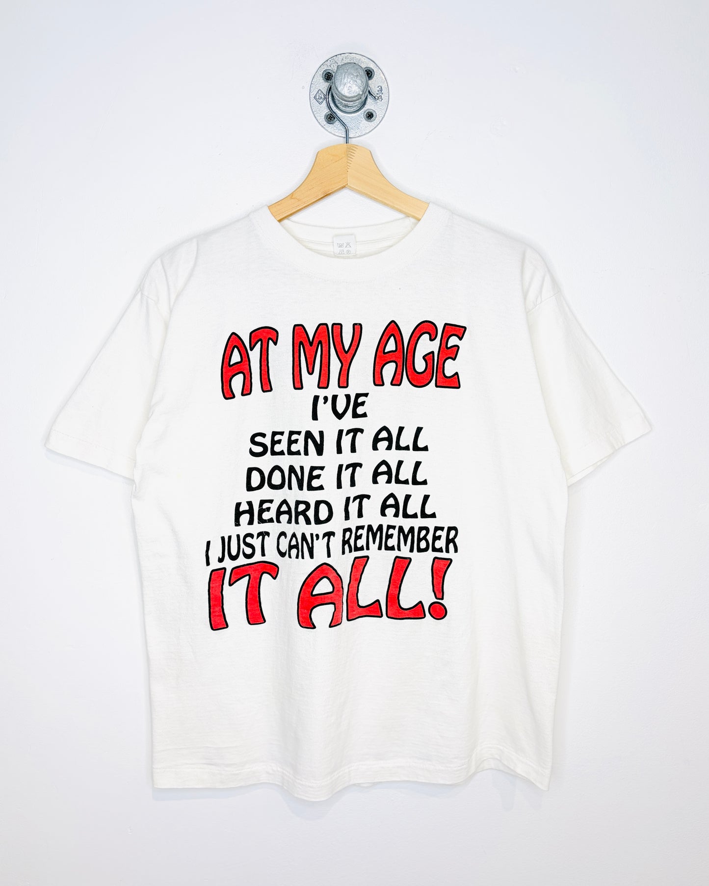 Vintage 90s I Can’t Remember It All White Tee Shirt