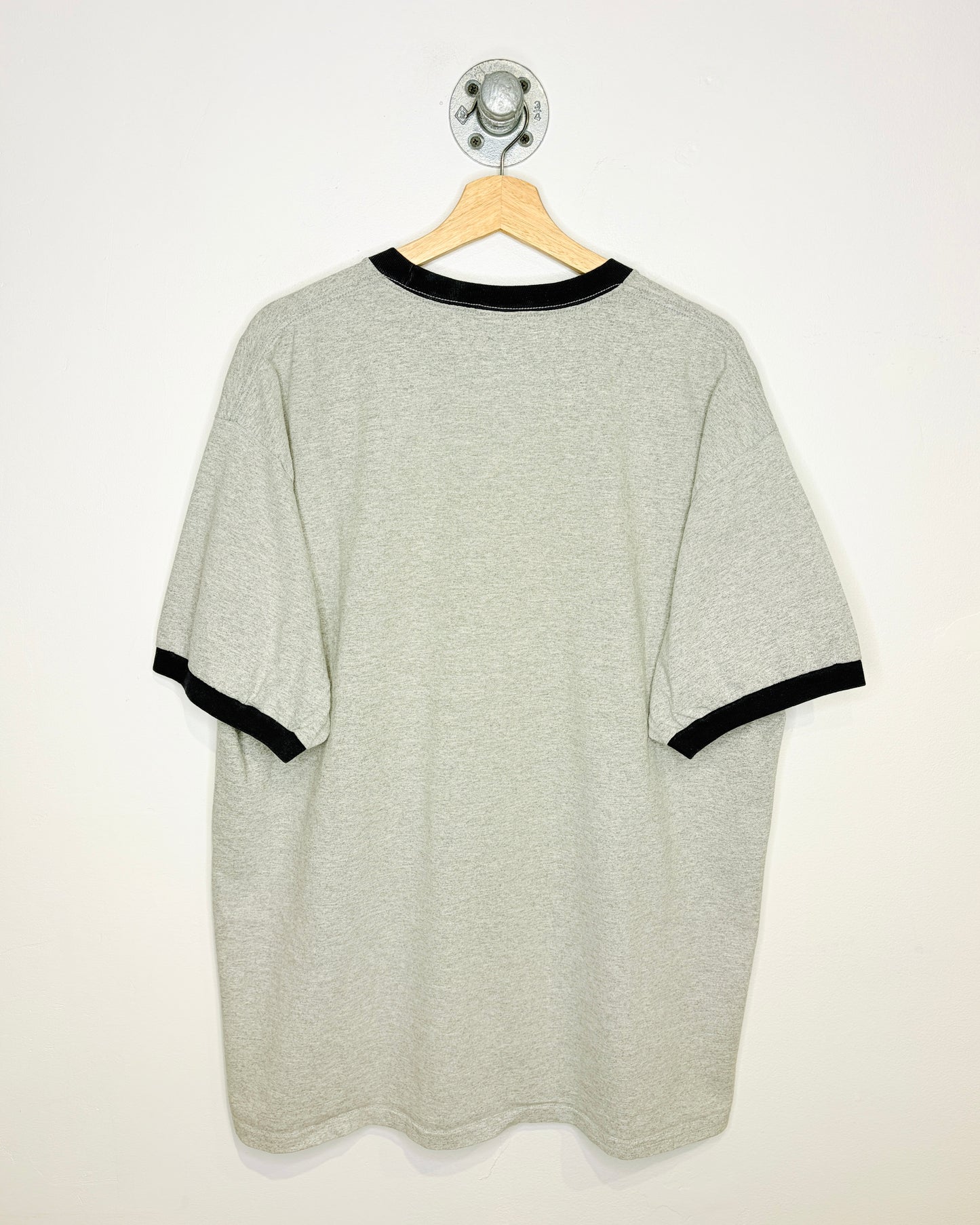 Vintage Early 2000s Little Utz Girl Navy And Grey Ringer Tee Shirt