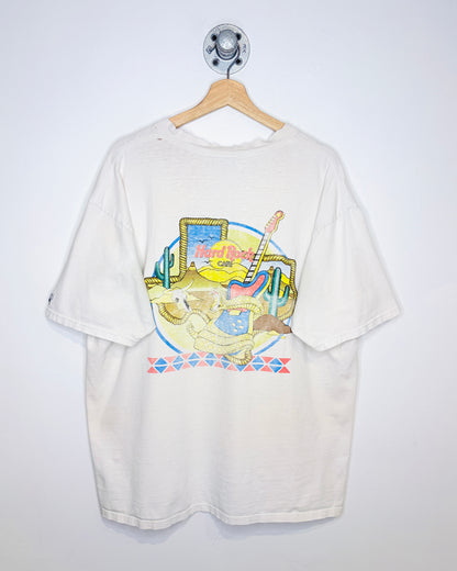 Vintage 90s Hard Rock Cafe San Antonio Distressed White Tee Shirt