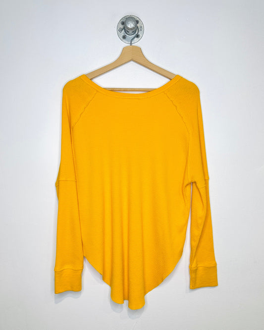 Women’s Tna Aritzia Orange Scoop Neck Waffle Shirt