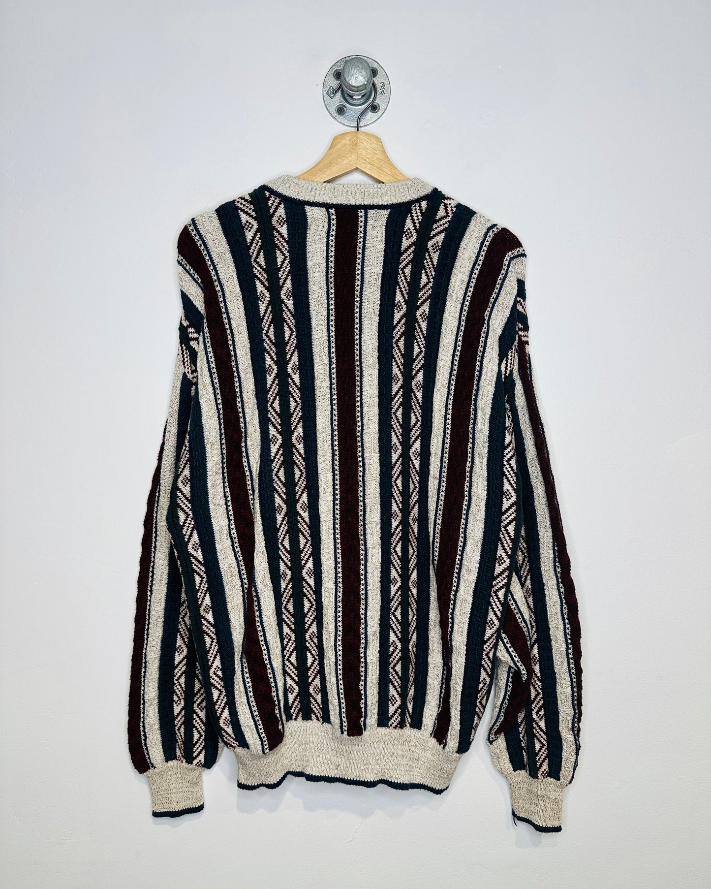 Vintage 1990s Jantzen Sport Burgundy And Grey Cotton Sweater