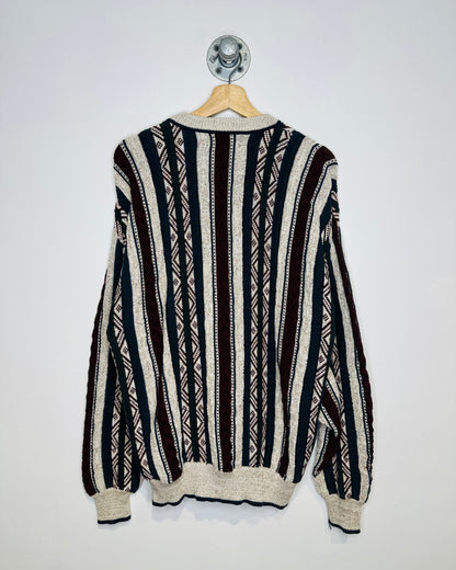Vintage 1990s Jantzen Sport Burgundy And Grey Cotton Sweater