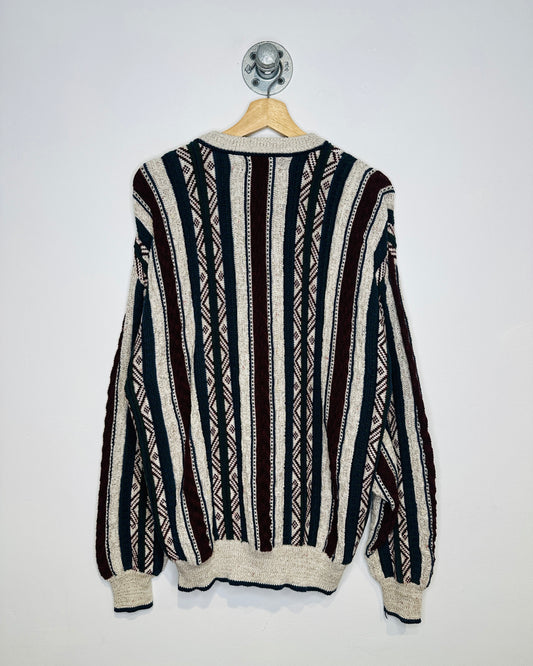 Vintage 1990s Jantzen Sport Burgundy And Grey Cotton Sweater