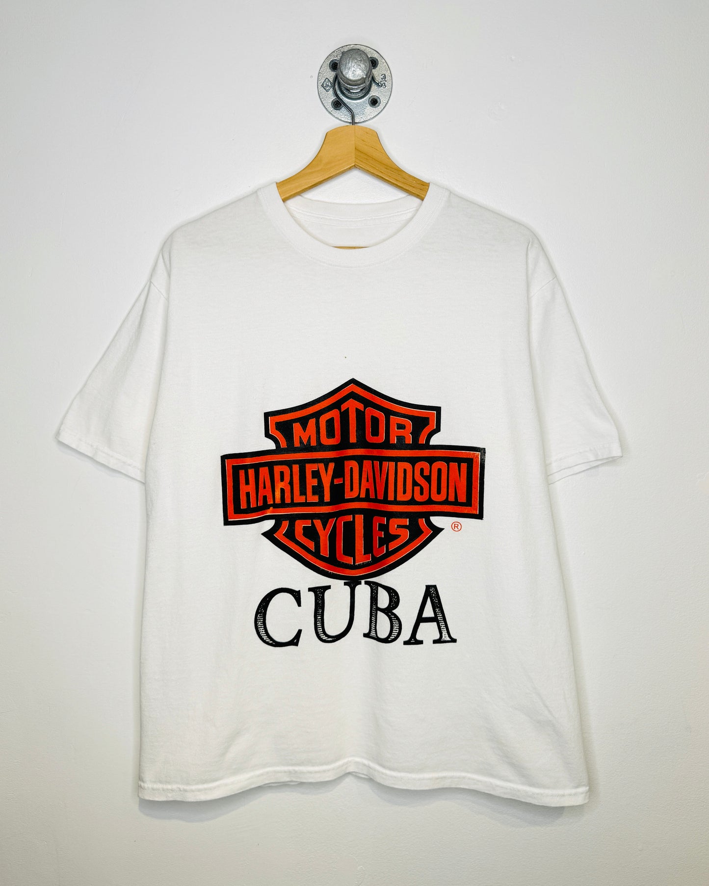 2000s Harley Davidson Cuba White Tee Shirt