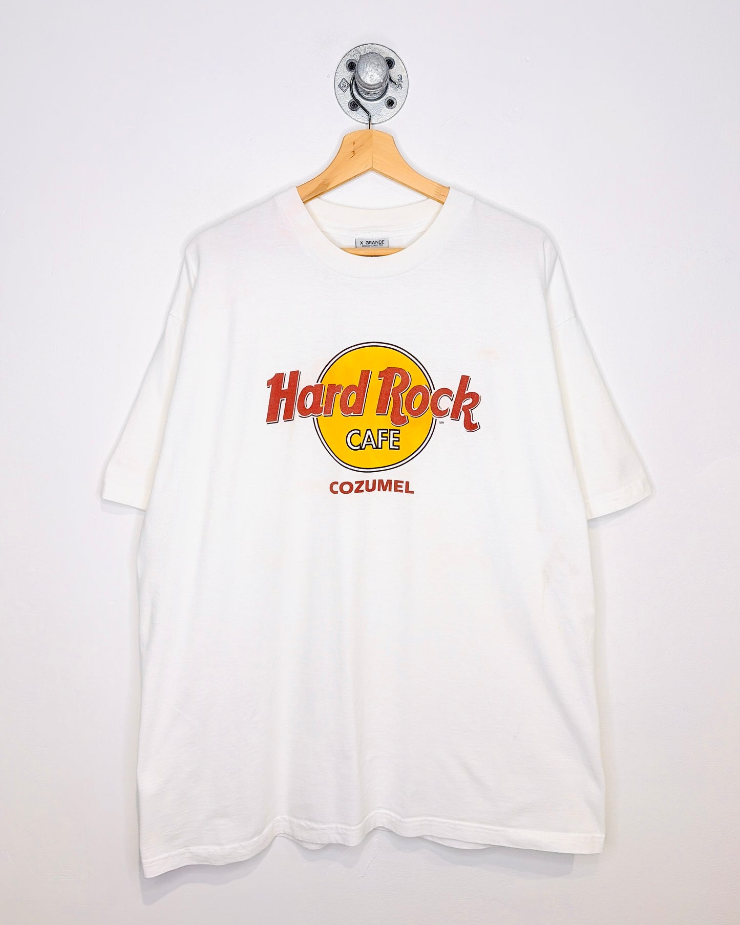 Vintage 1990s Hard Rock Cafe Cozumel White Tee Shirt