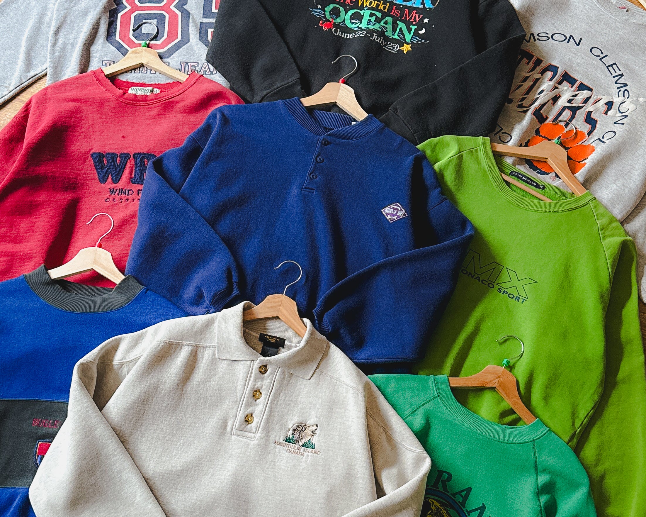 Collection of vintage crew sweatshirts