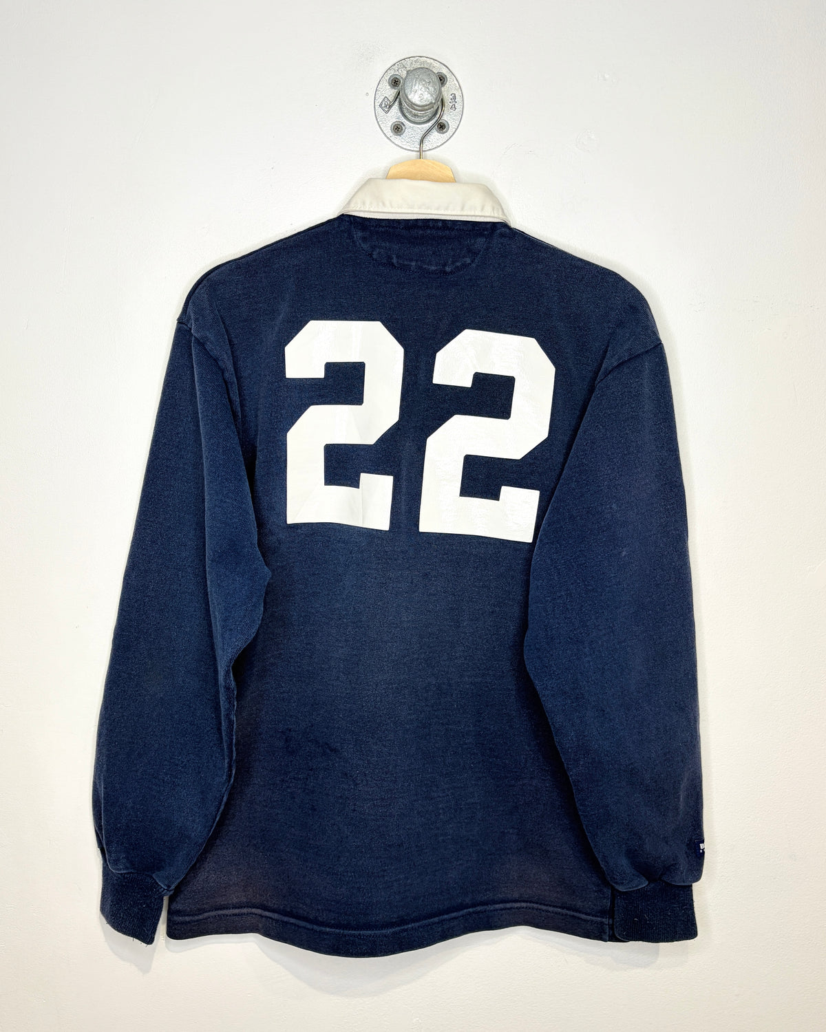 Vintage 90s Canadian-Made Barbarian Navy Longsleeve Rugby Shirt