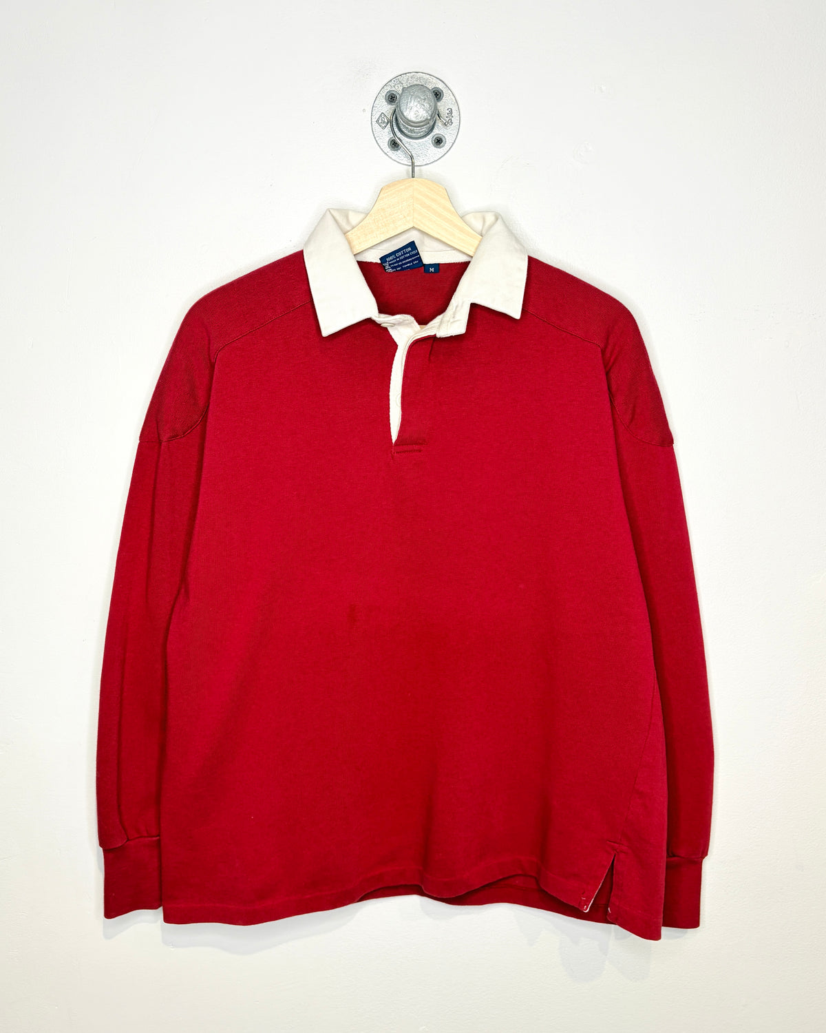 Vintage Boxy Classic Casuals Red Longsleeve Rugby Shirt