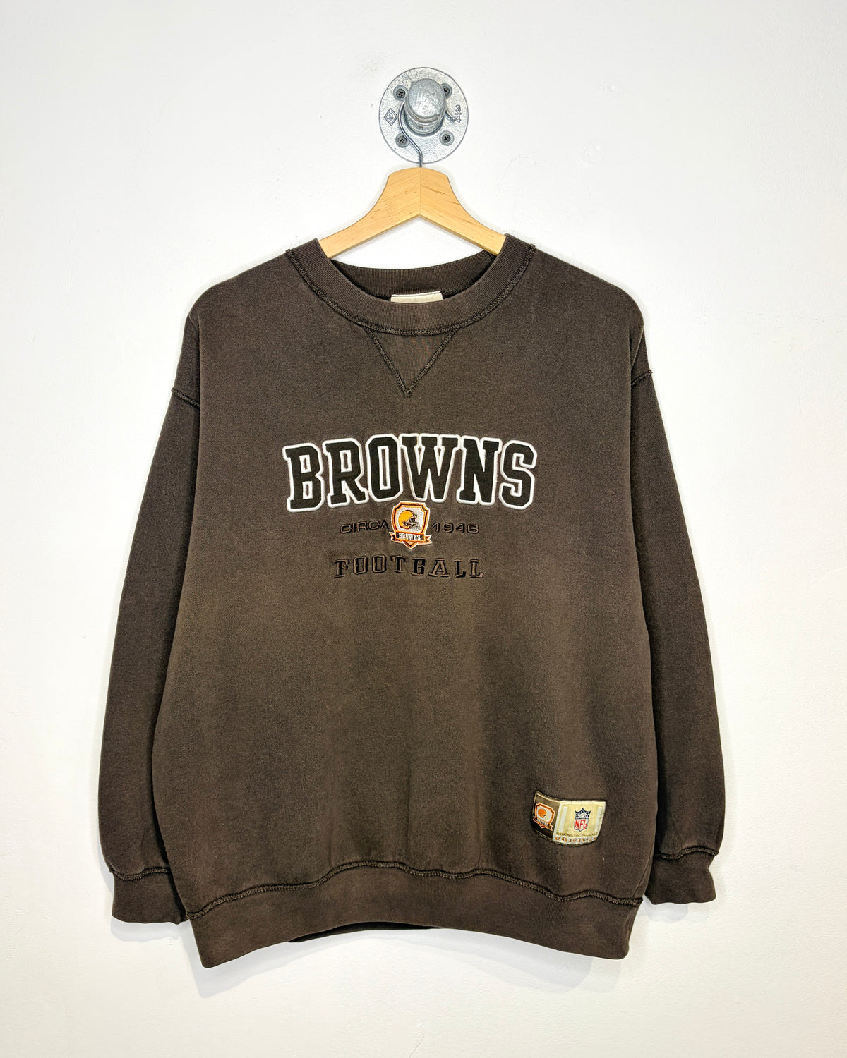 Vintage NFL Cleveland Browns Embroidered Tonal Crewneck Sweatshirt