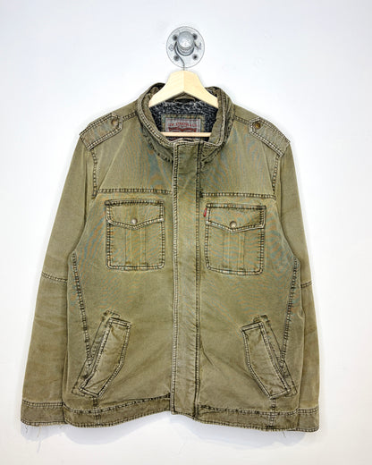 2000s Levi’s Fleece-Lined Heavily Faded Green Utility Jacket