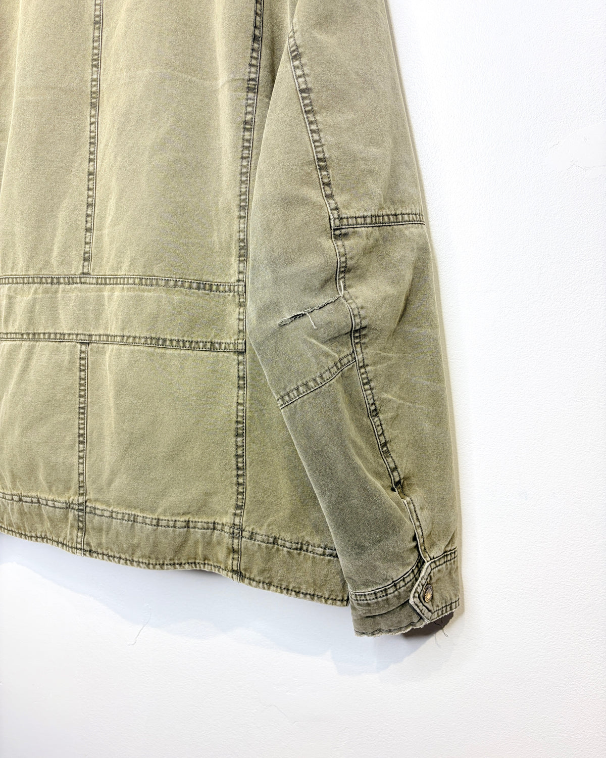 2000s Levi’s Fleece-Lined Heavily Faded Green Utility Jacket