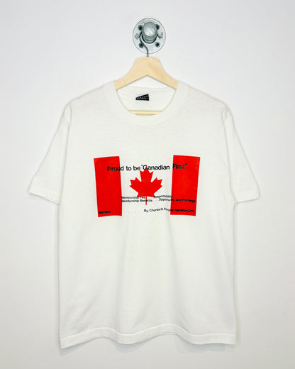 Vintage 90s Proud To Be Canadian White Tee Shirt