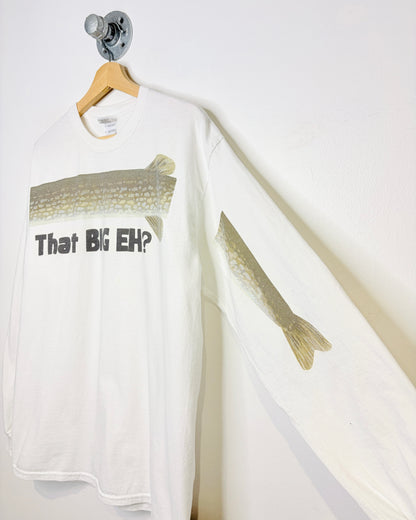 2000s “That Big Eh?” White Fishing Longsleeve Shirt