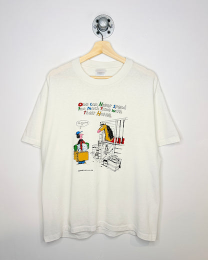 Vintage 1996 “One Can Never Spend Too Much Time With Their Horse” White Tee Shirt