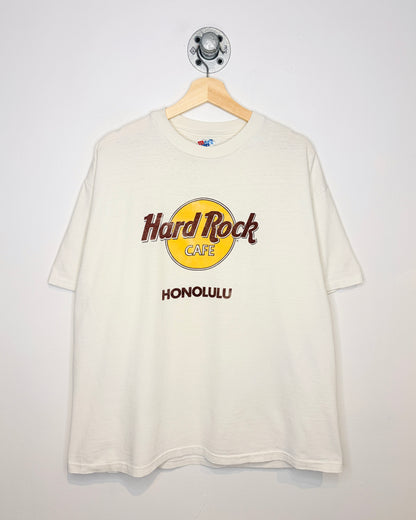 Vintage 90s Hard Rock Cafe Honolulu White Tee Shirt