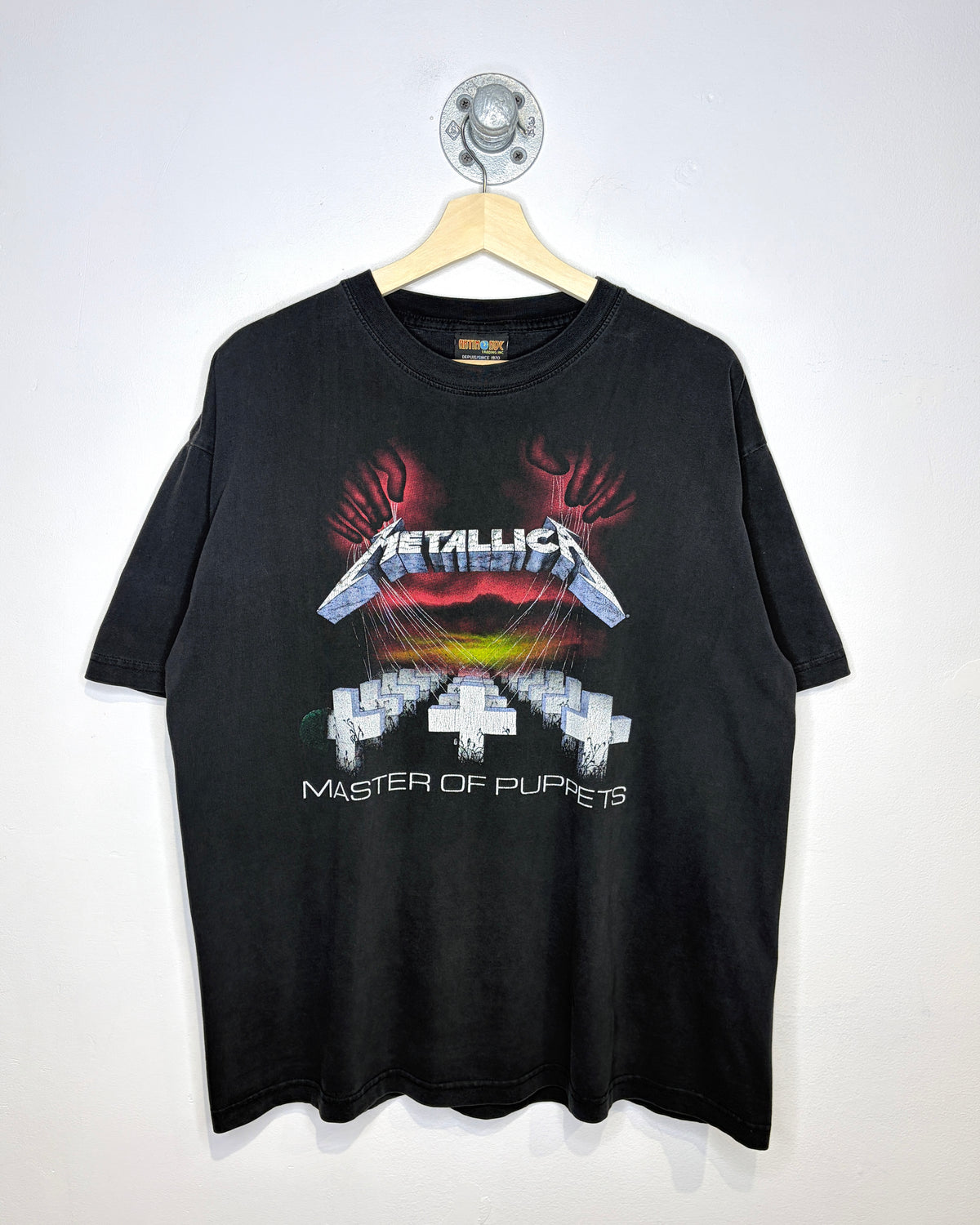 Vintage 1997 Metallica Master Of Puppets Artimonde Faded Black Band Tee Shirt