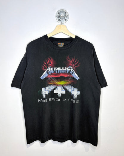 Vintage 1997 Metallica Master Of Puppets Artimonde Faded Black Band Tee Shirt