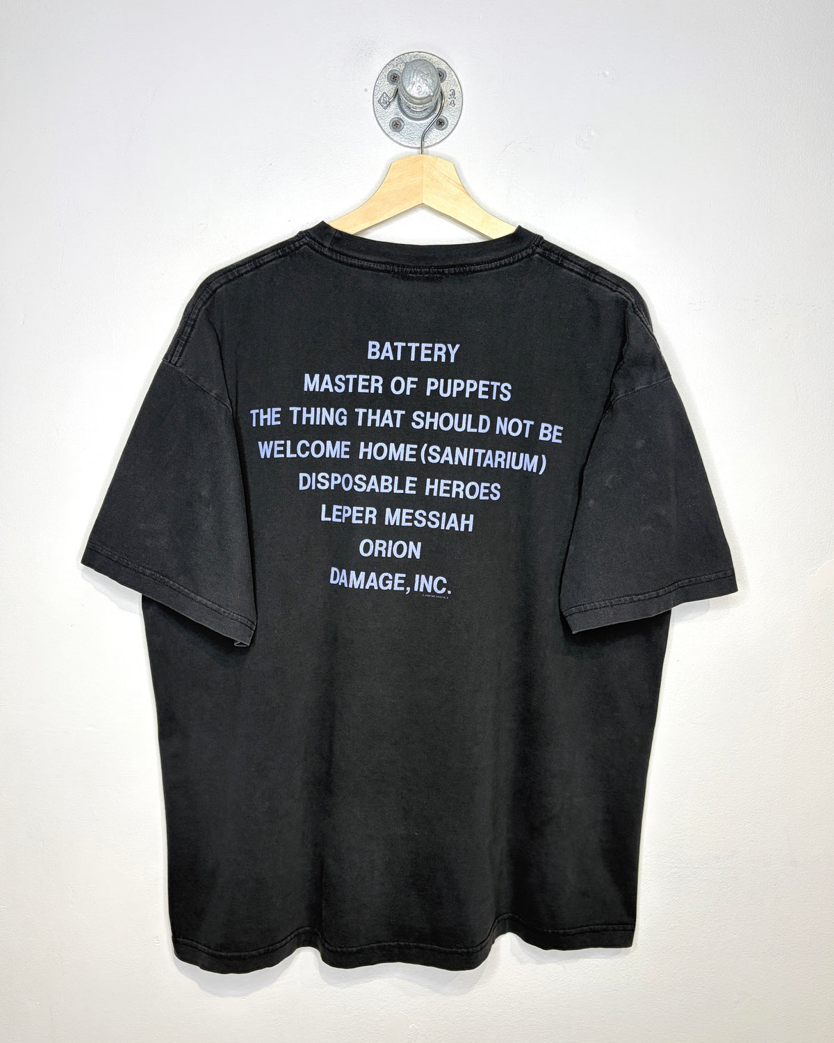Vintage 1997 Metallica Master Of Puppets Artimonde Faded Black Band Tee Shirt