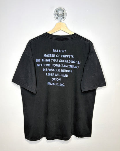 Vintage 1997 Metallica Master Of Puppets Artimonde Faded Black Band Tee Shirt