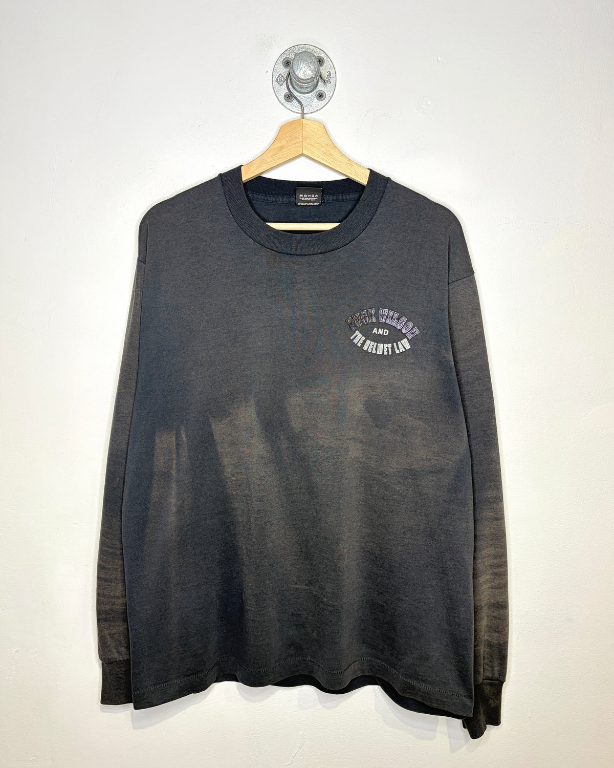 Vintage 90s The Screaming Chicken Heavily Faded Black Longsleeve Shirt